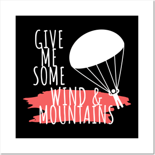 Paragliding wind & mountains Posters and Art